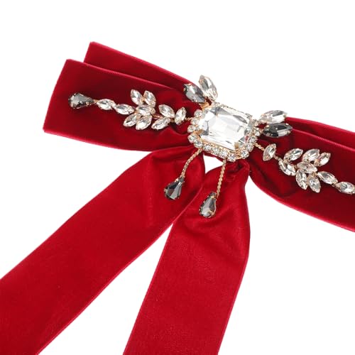 Holibanna Brosche mit Schleife: Elegantes Strass-Fliege-Kragen – Viktorianischer Statement-Schmuck für Blusen-Revers – Brosche für Abendkleider und besondere Anlässe von Holibanna