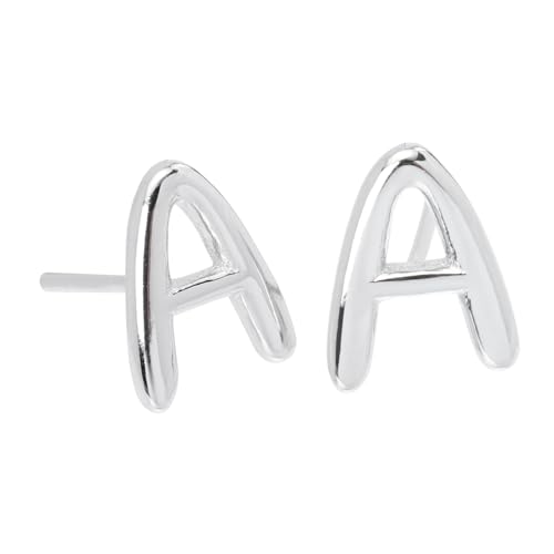 Holibanna Buchstabe A Ohrstecker Silber Piercing Ohrschmuck Push Back Studs Alltag Minimalistisch Damen Mädchen von Holibanna