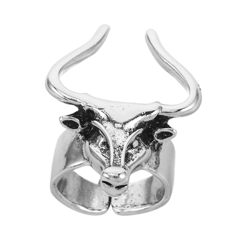 Holibanna Bullhead-design Herrenring Aus Metall Vintage Fingerring Für Einfacher Statement- Modeschmuck Für Herren Und Damen von Holibanna