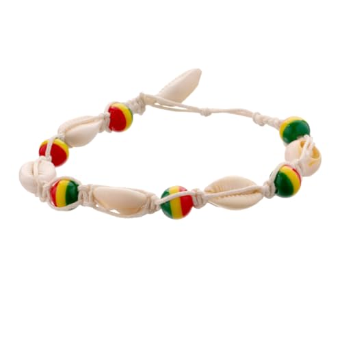 Holibanna Bunte Boho Fußkette mit Holzperlen und Muschel Anhänger Handgefertigte Geflochtene Knöchelketten Damen Schmuck Modische Strand Alltagsschmuck Fußdekoration von Holibanna