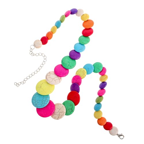 Holibanna Bunte Boho Halskette Damen Sommer Schmuck Kreative Steinkette Handgemacht für Strandpartys Urlaub Trendige Mehrfarbige Perlenkette von Holibanna