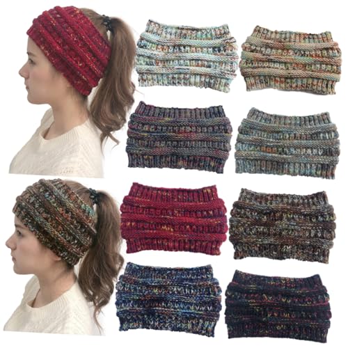 Holibanna Gestrickte Pferdeschwanzmütze Wollgarn Stirnband Leere Mode Für Outdoor Camping Weiß Komfort Wärme von Holibanna