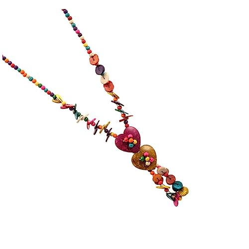 Holibanna Labret-Schmuck Halsband für Damen Flicken aufbügeln bunte Halskette Halsketten eine Halskette böhmische Halskette Mode-Halskette lang Anhänger Fräulein Bambus von Holibanna