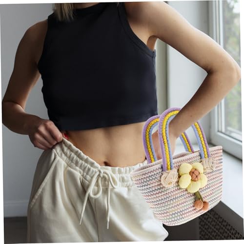 Holibanna Bunte Kleine Handtasche Damen Handgewebt Regenbogenmuster Sommer Schultertasche Modisch Vielseitig Langlebig für Alltag und Freizeit von Holibanna