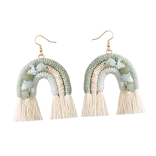 Holibanna Bunte Quasten Ohrringe Damen Handgefertigte Boho Ohrringe mit und Baumwollseil für Hochzeiten Partys und von Holibanna