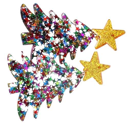 Holibanna Bunte Weihnachtsbaum Ohrstecker Damen Weihnachten Ohrschmuck Leicht Klein Modisch Geschenkidee für Frauen Teens von Holibanna