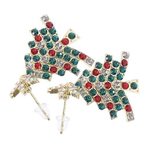 Holibanna Bunte Zirkonia Weihnachtsbaum Ohrstecker Damen Ohrschmuck Leichtes Langlebiges Design für Weihnachten Geburtstag Valentinstag und Festliche Anlässe von Holibanna