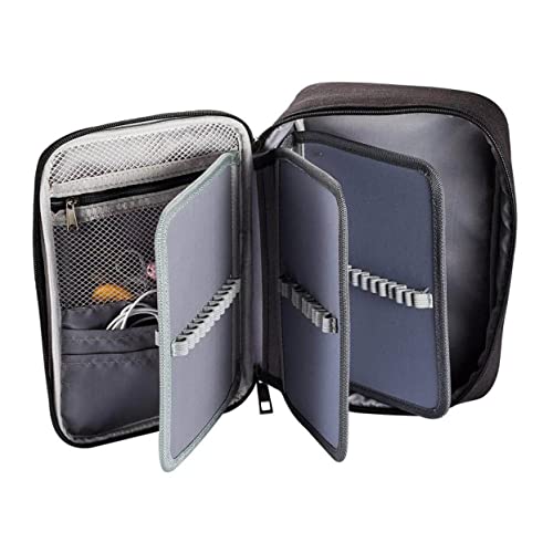 Holibanna Buntstifttasche mit Steckplätzen Großes Reißverschluss Federmäppchen Schwarz für Schule und Organisiert Bleistifte und Schreibwaren Perfektes von Holibanna