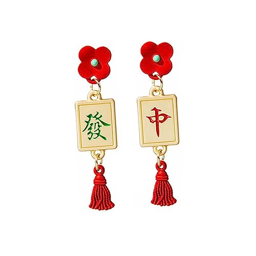 Holibanna Mahjong-förmige Ohrringe Für Frauen Kreativer Ohrschmuck Im Chinesischen Stil Ohrhänger Aus Legierung Für Mädchen Und Damen Passend Für Formelle Anlässe Und Freizeit von Holibanna