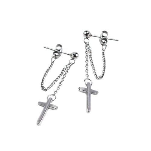 Holibanna Clip Ohrringe Damen Kreuz Anhänger Tassel Design Ohrschmuck für Frauen und Mädchen Modisch Vielseitig Kombinierbar von Holibanna
