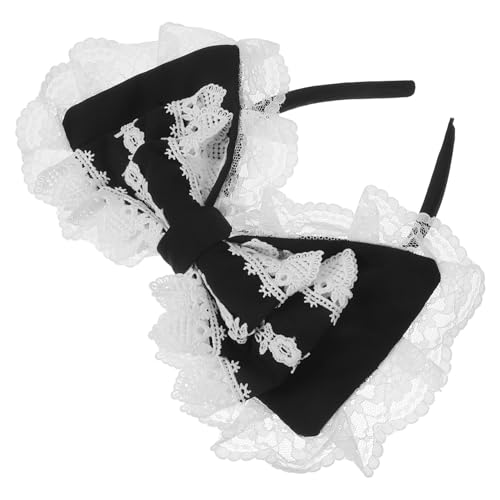 Holibanna Kawaii Stirnband Mit Spitzen-schleife Für Lolita-haarband Dienstmädchen-kopfschmuck Party-accessoires Cosplay-kopfbedeckung Geeignet Für Karneval Und Maskerade von Holibanna
