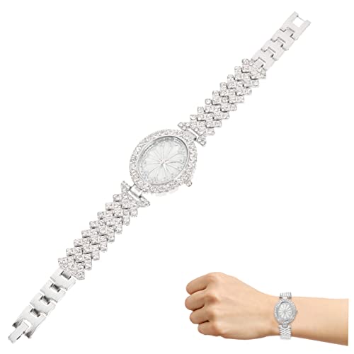 Holibanna Uhren Für Damen Freizeit Armbanduhr Strass-damenuhr Modische Uhr Mit Armbanduhr-dekor Zarte Uhr Für Mädchen Handgelenk von Holibanna