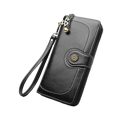 Holibanna Damen Brieftasche Geldbörse Aus Hochwertigem Pu- Mit Reißverschluss Langer Geldbörse Für Frauen Schwarz von Holibanna