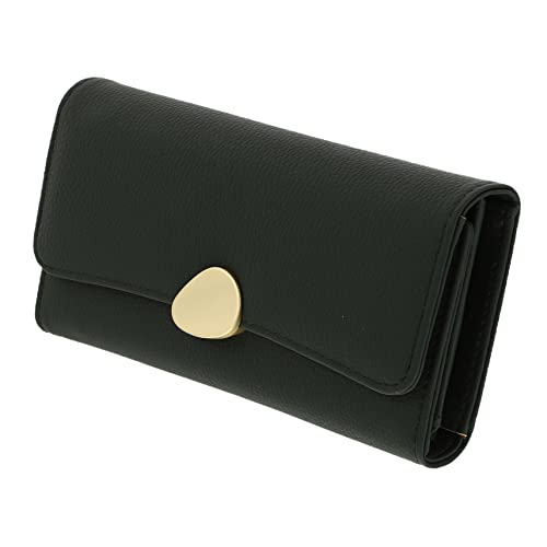 Holibanna Damen Geldbörse Langklappbar Grün Multifunktionale Aufbewahrung Münzfach Kartenfächer Kompakt und Leicht Handliche Portemonnaie für Damen Praktische Kleine Tasche von Holibanna