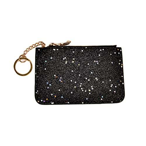 Holibanna Damen-geldbörse Mit Reißverschluss Münzbörse Schlüsselanhänger Glitzerndem Leder Slim Design Hoch von Holibanna