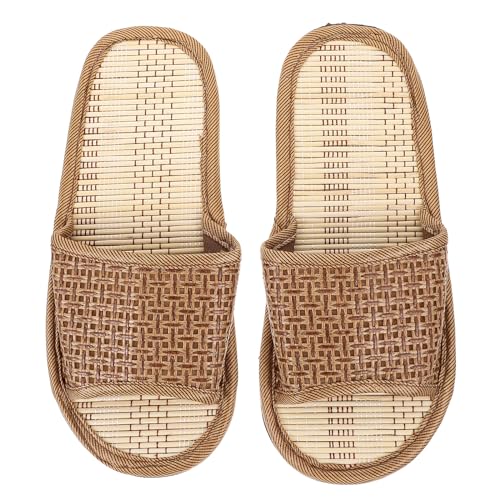 Holibanna Damen-Hausschuhe, Rattan, gewebt, leicht, Leinen, für den Innenbereich, Sommer, Strand, aprikose, 37.5 EU von Holibanna