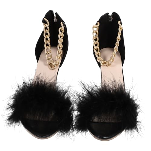 Holibanna Damen High Heels Sandalen mit Superhohem Absatz aus Tpr und PU Bequeme Elastische Innensohle Modisch für Party Arbeit Hochzeit und Besondere Anlässe Schwarz von Holibanna