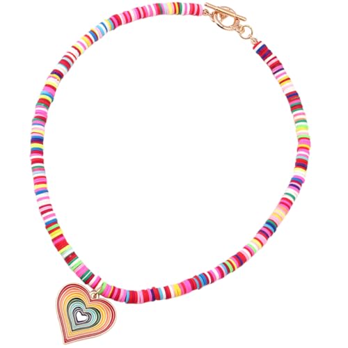 Holibanna Halskette Für Damen Herz Schlüsselbeinkette Bunte Perlenhalskette Mädchen Halsschmuck Mit Anhänger Für Hochzeit Geburtstag Alltagsgeschenk Holibanna Halskette Für Damen Herz Schlüsselbeinkette Bunte Perlenhalskette Mädchen Halsschmuck Mit Anhänger Für Hochzeit Geburtstag Alltagsgeschenk von Holibanna