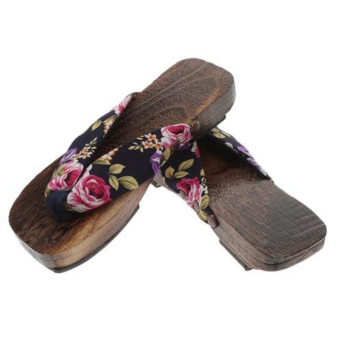 Holibanna Damen Massage Clogs Sandalen Sommer Flops mit Akupressur Fußbett Komfortable Slip Slippers für Freizeit Outdoor Schwarz Baumwollstoff von Holibanna