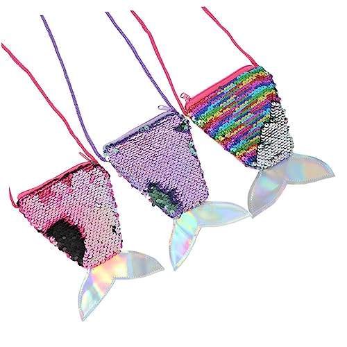 Holibanna Damen Meerjungfrauen Flosse Glitzer ünzbörse Mode Geldbeutel Für ädchen Funkelnde Sequins Handtasche Schultertasche Für von Holibanna