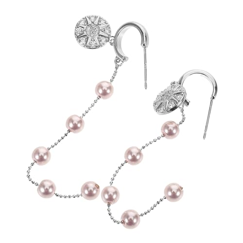 Holibanna Perlen Ohrstecker Für Damen Runde Perlenohrringe Mit Stern Lange Baumelnde Ohrringe Perlentropfenohrringe Vintage-ohrschmuck Ohrstecker Mit Perlen von Holibanna