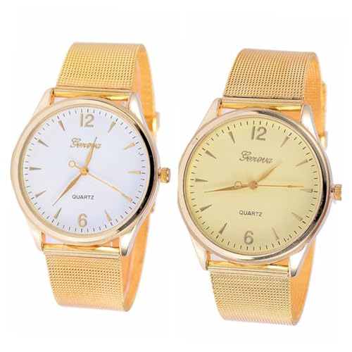Holibanna Damen Quarzuhr Mit Mesh Gürtel Modische Armbanduhr Dünn Goldfarben Elegantes Design Für Frauen Stilvolle Uhr Für Besondere Anlässe von Holibanna