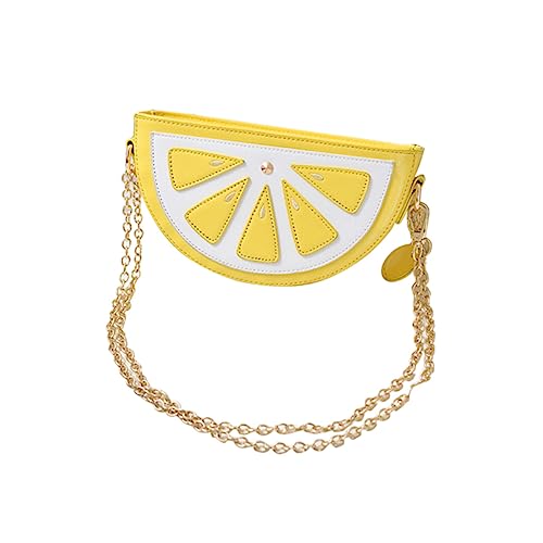 Holibanna Tasche Zum Umhängen Damen Zitronenfrucht-design Mit Goldkette Messenger Bag Aus Pu Für Partys Shopping Reisen Geschenk Für Freunde von Holibanna