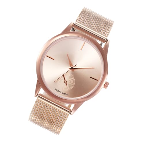 Holibanna Damenuhr Quartz Armbanduhr mit Roségoldfarbenem Gehäuse und Meshband Stilvolle Freizeit Uhr für Frauen und Mädchen Komfortabel und Langlebig Modisches Accessoire für Büro und von Holibanna