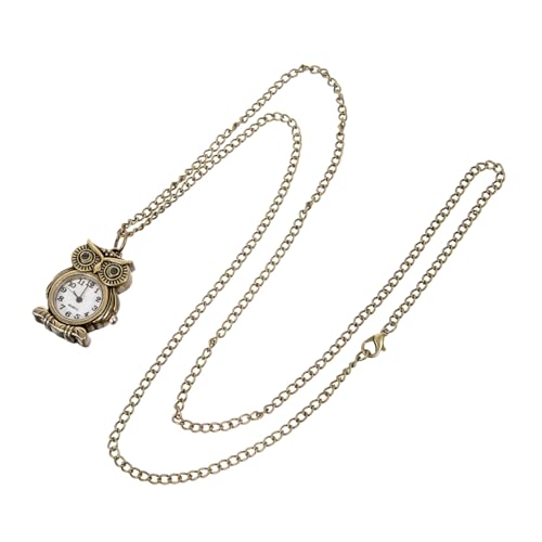 Holibanna Taschenuhr Vintage Eule Damen Herren Unisex Quarz Kleine Grüne Augen Metall Antike Taschenuhr Dekorative Uhr für Frauen Männer Studenten Party Hochzeiten Geburtstag Accessoire von Holibanna