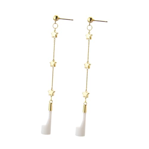Holibanna Dangle Ohrringe Stern Design mit Anti verlust Ohrhörerhalter Modische Lange Ohrhänger für Damen Vielseitiger Schmuck für Alltag Reisen Hochzeit und Besondere Anlässe von Holibanna