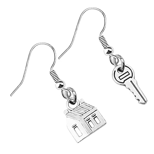 Holibanna Dekorative Ohrhänger Haus und Schlüssel Design Damen Ohrringe Hautfreundlich Politur Langlebiger Modeschmuck Perfektes für Umzug und Neue Nachbarn von Holibanna