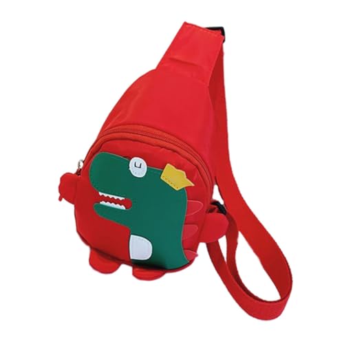 Holibanna Dinosaurier-Brusttasche Geldbörse Umhängetasche Mädchen Tasche Kindertasche Freizeittaschen Cartoon-Münzbeutel niedlich Schultertaschen lässige Tasche Junge Nylon rot von Holibanna