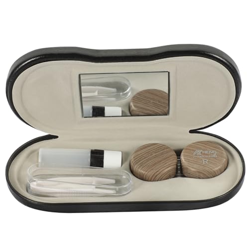 Holibanna Echtleder Brillenetui Tragbarer Brillenbehälter Doppelschichtige Brillenbox Organizer Für Reisen Schutz Für Brillen Und Linsen von Holibanna