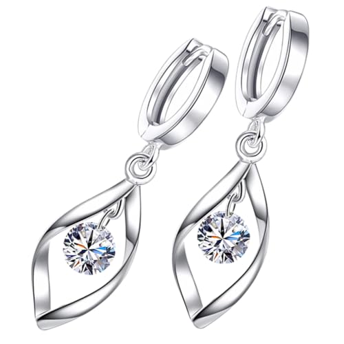 Holibanna Drehbare Damen Creolen mit Funkelnden Zirkonia Minimalistische Leichte Ohrschmuck Neuheit Langlebige Ohrhänger für Hochzeit Party Alltag Hautfreundlich von Holibanna