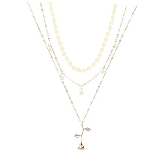 Holibanna Dreischichtiges Halskette für Frauen Verstellbare Clavicle Kette mit Geometrischem Design für Besondere Anlässe und Tägliches Tragen von Holibanna