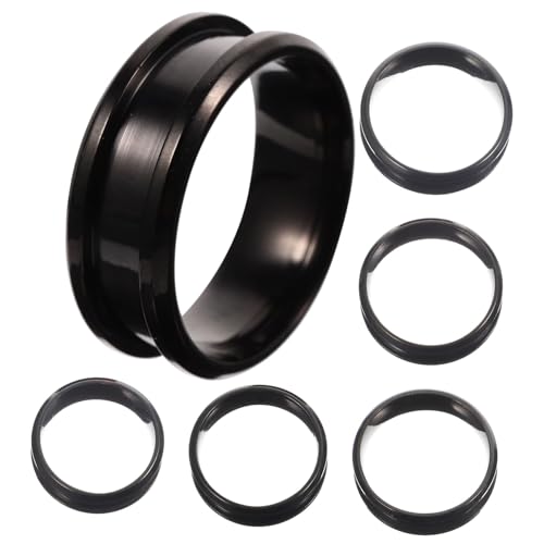 Holibanna Edelstahl Fingerring Rohlinge 6 Stück Glatte Selbstgemacht Ringe Rostfrei Gerillte Oberflächen Schmuckherstellung Für Damen Und Herren von Holibanna