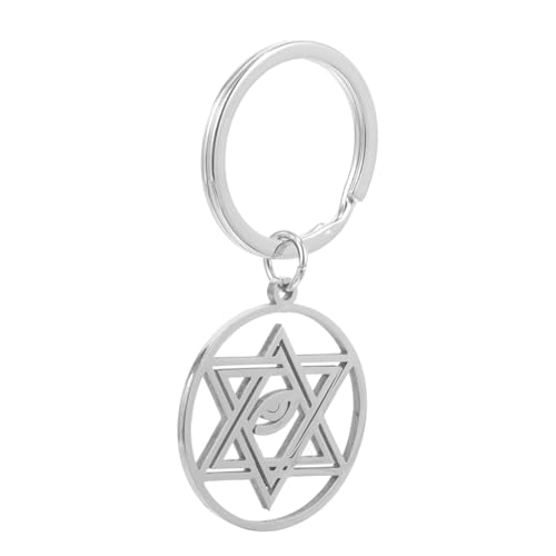 Holibanna Kette Herren Schlüsselanhänger Mit Hexagramm Design Dekorativer Taschenanhänger Langlebig Schlüssel Rucksäcke Ideal Für Damen Schmuck Herren von Holibanna