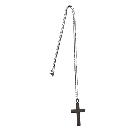 Holibanna Edelstahl Urnenanhänger Kreuz Schwarz Langlebige Gedenk halskette für Überreste von Mensch und Haustier Tröstendes Andenken mit Polierter Oberfläche Geeignet für Alltag und von Holibanna