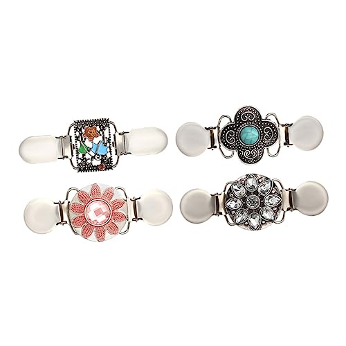 Holibanna Einfach Zu Verwendendes 4-teiliges Set Mit Pullover- Und Schalclips Für Damen Cardigan-kragenclips Blumenbroschenclips Für Alltägliche Anlässe von Holibanna