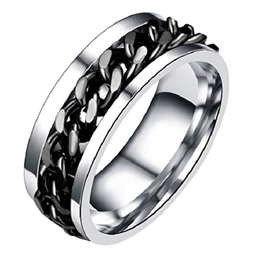 Holibanna Einfache Fingerring Edelstahl Ring Zappelband Ringe Coole Spinner Ringe Mode Finger Zubehör Schmuck Geschenk für Mann Frauen Liebhaber Junge Straße (Schwarz) von Holibanna