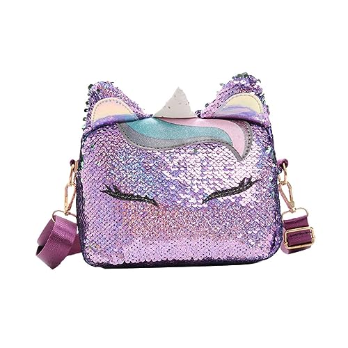 Holibanna Einhornform Mini-umhängetasche Mit Paillettenohren Umhängetasche Für Mädchen Lässige Kette Messenger-tasche Tasche Für Fitness Reisen Und Arbeit Rosa von Holibanna