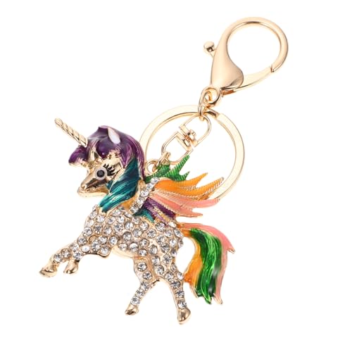 Holibanna Einhorn Schlüsselanhänger Strass Anhänger Zinklegierung Taschenanhänger Accessoire Einhorn Ornament Schlüssel Dekoration von Holibanna