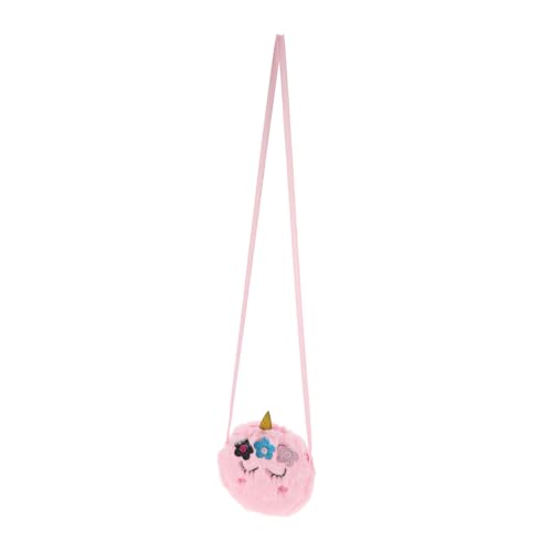 Holibanna Einhorn Umhängetasche Handtasche Für Die Schule Cartoon-Handytasche Geldbörse Für Mädchen Tasche in Einhornform Taschen Für Mädchen Plüsch Fräulein Outdoor-Tasche Einzigartig Rosa von Holibanna