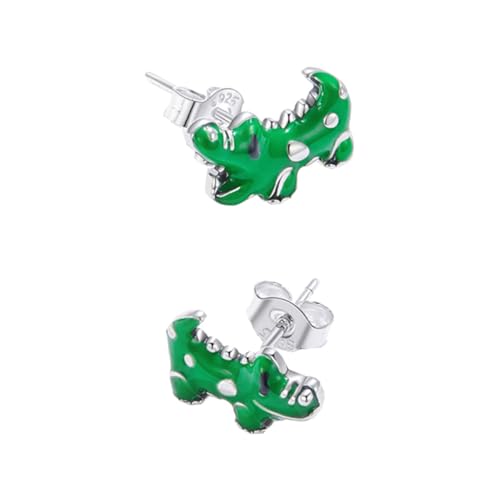 Holibanna Einzigartige Ohrstecker 925 Stück Sterling Silber Tiermodellierung Kreative Grüne Details Leicht und Tragbar Ohrschmuck für Mädchen und Damen von Holibanna