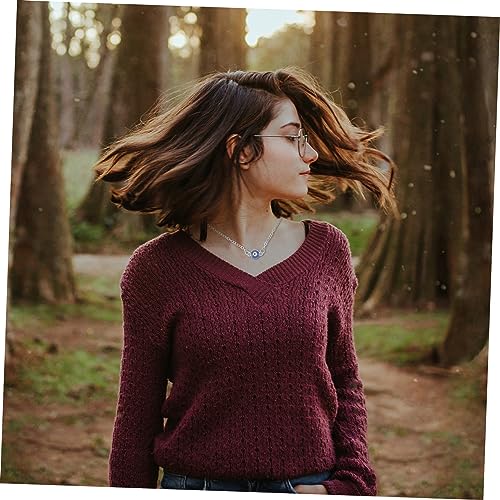 Holibanna Einzigartige Türkisblaues Auge Halskette Silber Schlüsselbein Kette Damen Valentinstag Modischer Schmuck für Partys und Festliche Anlässe von Holibanna