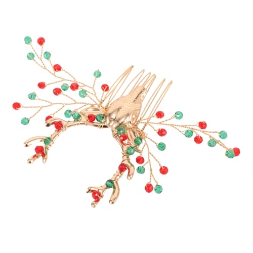Holibanna Weihnachts-haar-accessoires Hirschgeweih-stirnband Aus Eisen Mit Kunstkristallen Rentier-haarspange Für Damen Vintage-haarkamm Für Weihnachtsgeschenke von Holibanna