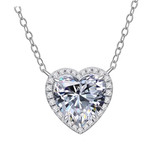 Holibanna Elegante Herzanhänger Halskette Damen Modeschmuck mit Funkelnden Zirkonia Zierlicher Anhänger Sterling für Frauen Geburtstag Stilvoller Schlüsselbeinschmuck Holibanna Elegante Herzanhänger Halskette Damen Modeschmuck mit Funkelnden Zirkonia Zierlicher Anhänger Sterling für Frauen Geburtstag Stilvoller Schlüsselbeinschmuck von Holibanna