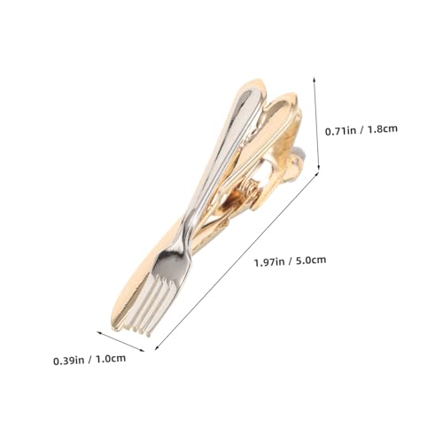 Holibanna Elegante Krawattenklammer Herren Business Schmal Metall Krawattennadel mit Besteck-design für Hochzeit Geburtstag Vielseitiges Accessoire für Formelle Anlässe von Holibanna