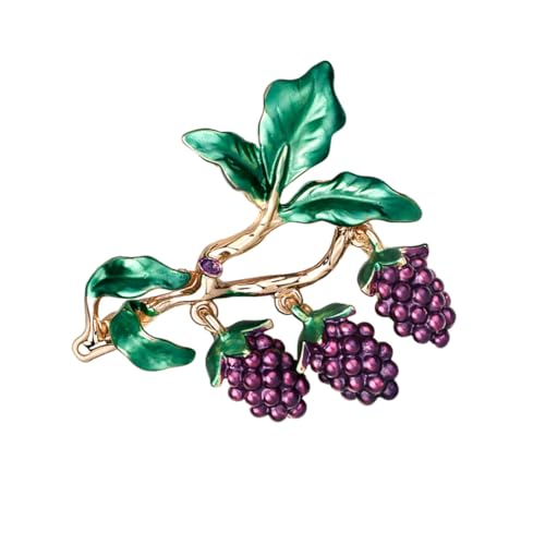 Holibanna Elegante Obst Brosche Trauben Design mit Strasssteinen Modische Anstecknadel aus Legierung Glänzend für Damen und Mädchen Schmuck Geschenk für Hochzeit Party und Alltag von Holibanna