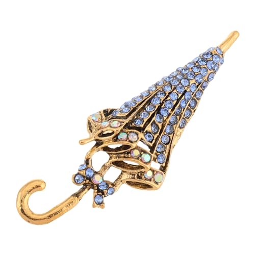 Holibanna Elegante Regenschirm Brosche mit Strasssteinen Modische Anstecknadel für Kleidung und Hut Langlebige Zinklegierung Vielseitiger Schmuck für Damen Dekoratives Accessoire für von Holibanna